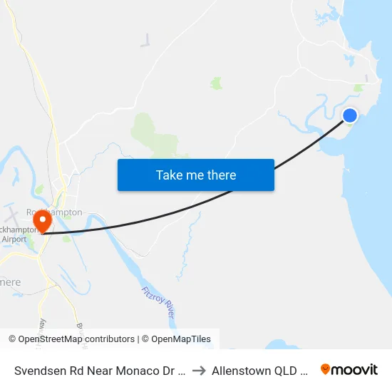 Svendsen Rd Near Monaco Dr Hail 'N' Ride to Allenstown QLD Australia map