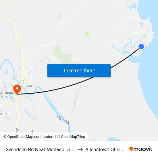 Svendsen Rd Near Monaco Dr Hail 'N' Ride to Allenstown QLD Australia map