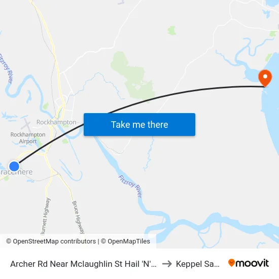 Archer Rd Near Mclaughlin St Hail 'N' Ride to Keppel Sands map