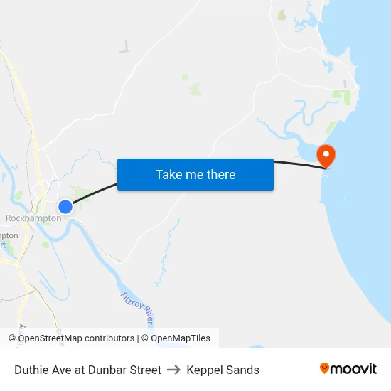 Duthie Ave at Dunbar Street to Keppel Sands map