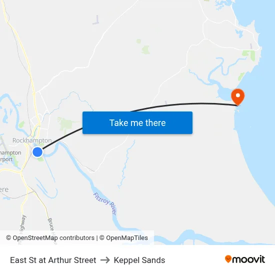 East St at Arthur Street to Keppel Sands map