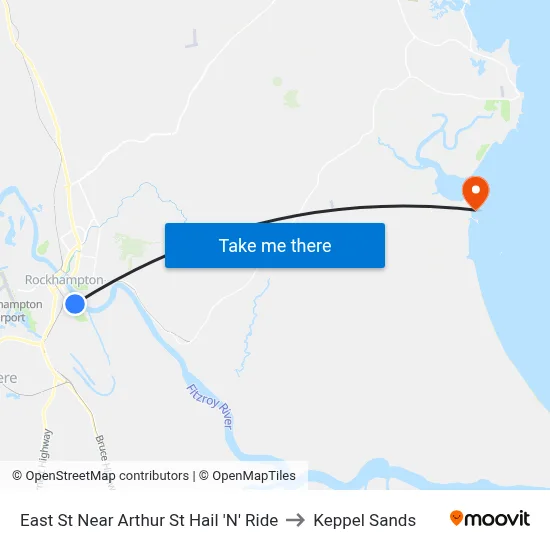 East St Near Arthur St Hail 'N' Ride to Keppel Sands map