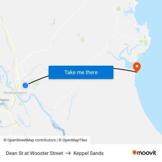 Dean St at Wooster Street to Keppel Sands map