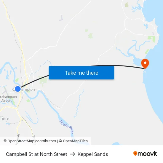 Campbell St at North Street to Keppel Sands map