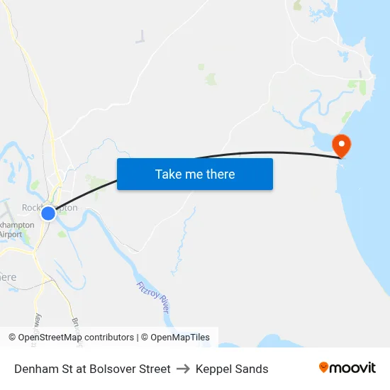 Denham St at Bolsover Street to Keppel Sands map