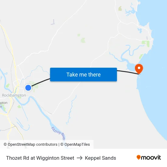 Thozet Rd at Wigginton Street to Keppel Sands map