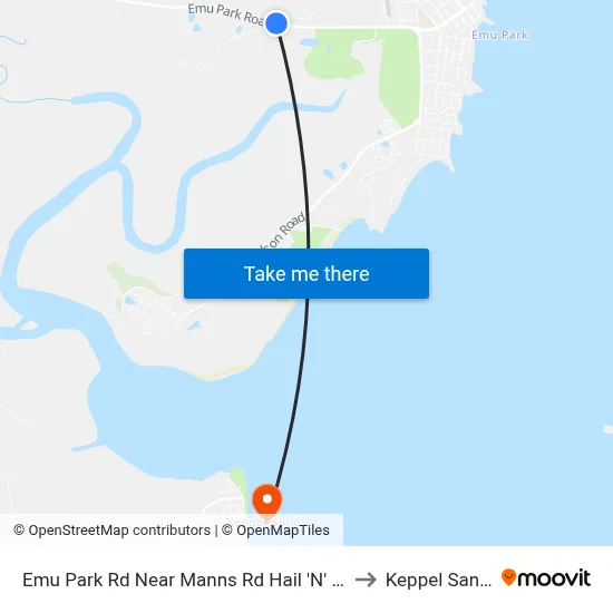 Emu Park Rd Near Manns Rd Hail 'N' Ride to Keppel Sands map