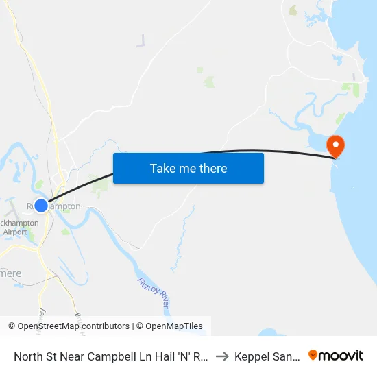North St Near Campbell Ln Hail 'N' Ride to Keppel Sands map