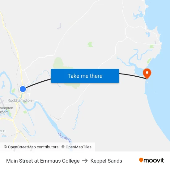 Main Street at Emmaus College to Keppel Sands map