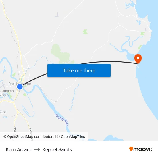 Kern Arcade to Keppel Sands map