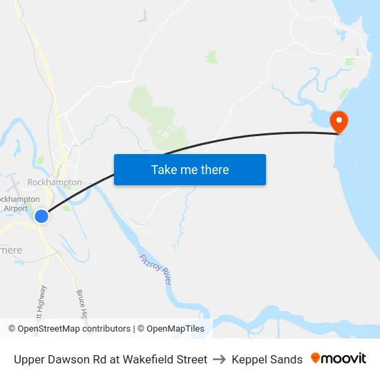 Upper Dawson Rd at Wakefield Street to Keppel Sands map