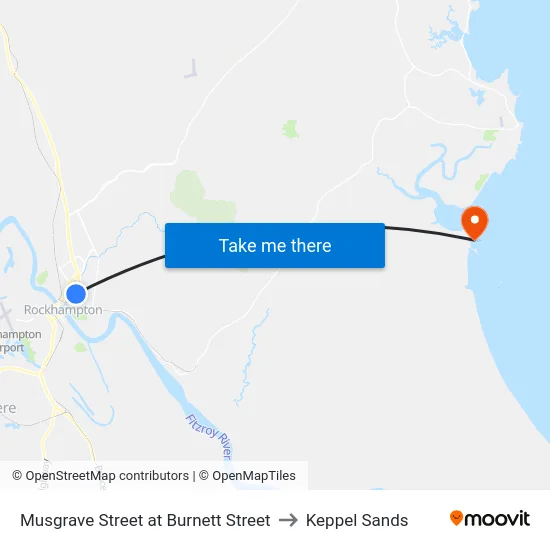 Musgrave Street at Burnett Street to Keppel Sands map