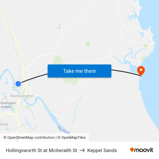 Hollingsworth St at Mcilwraith St to Keppel Sands map