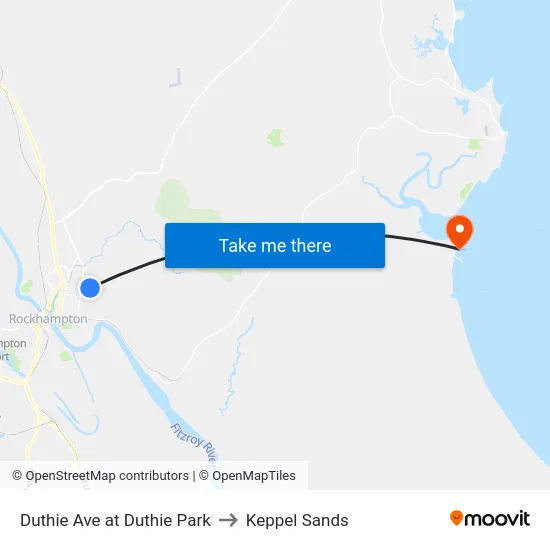 Duthie Ave at Duthie Park to Keppel Sands map