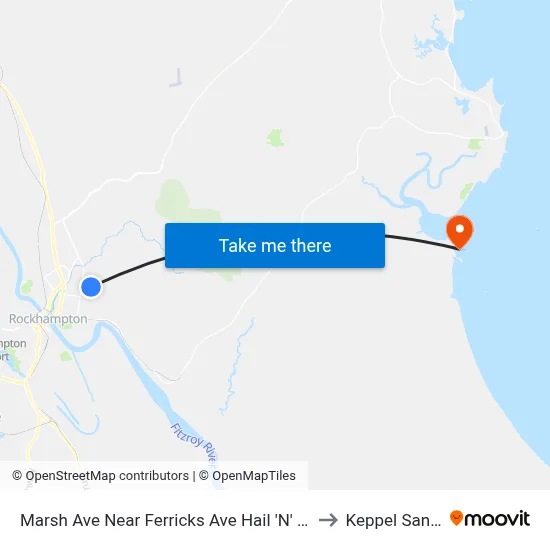 Marsh Ave Near Ferricks Ave Hail 'N' Ride to Keppel Sands map