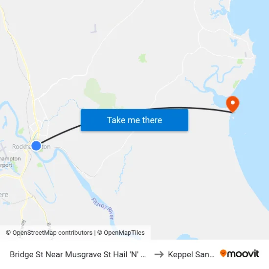 Bridge St Near Musgrave St Hail 'N' Ride to Keppel Sands map