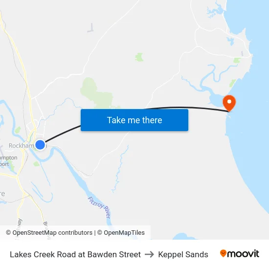 Lakes Creek Road at Bawden Street to Keppel Sands map