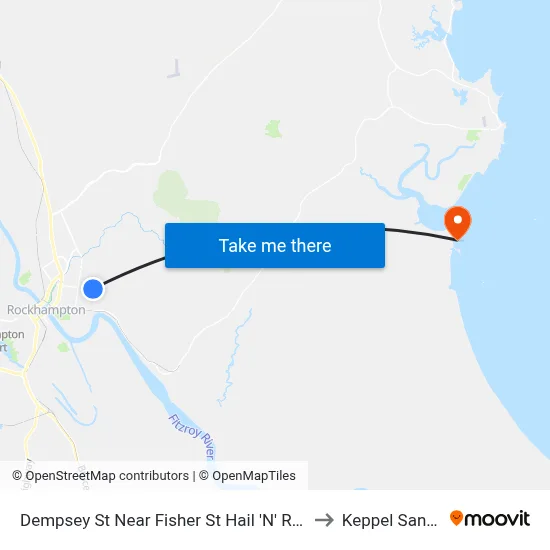 Dempsey St Near Fisher St Hail 'N' Ride to Keppel Sands map