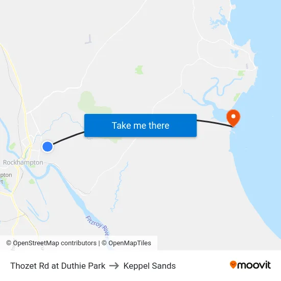 Thozet Rd at Duthie Park to Keppel Sands map