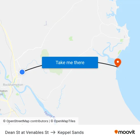 Dean St at Venables St to Keppel Sands map