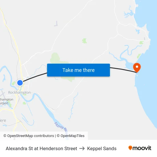 Alexandra St at Henderson Street to Keppel Sands map