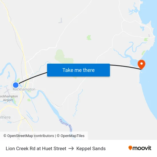 Lion Creek Rd at Huet Street to Keppel Sands map