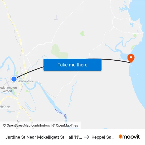 Jardine St Near Mckelligett St Hail 'N' Ride to Keppel Sands map
