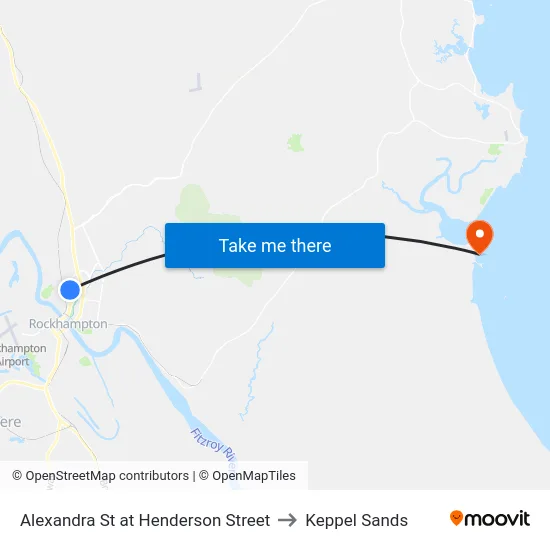 Alexandra St at Henderson Street to Keppel Sands map