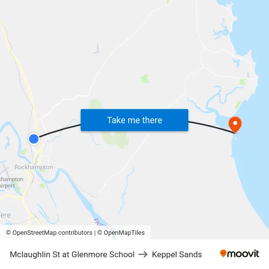 Mclaughlin St at Glenmore School to Keppel Sands map