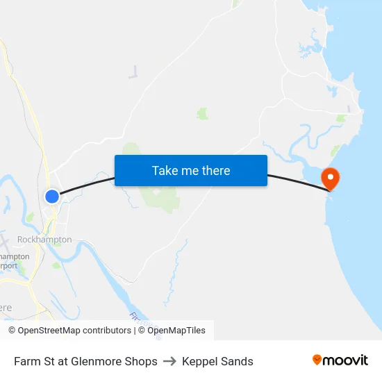 Farm St at Glenmore Shops to Keppel Sands map