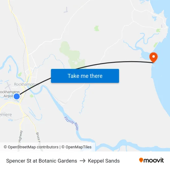 Spencer St at Botanic Gardens to Keppel Sands map