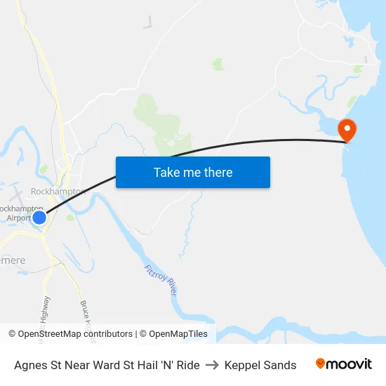 Agnes St Near Ward St Hail 'N' Ride to Keppel Sands map