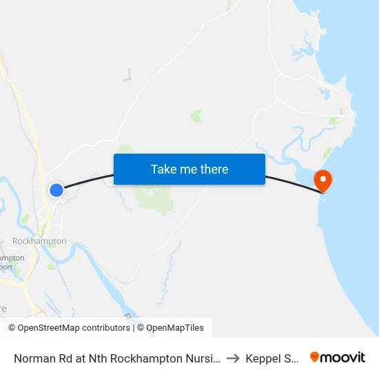 Norman Rd at Nth Rockhampton Nursing Centre to Keppel Sands map