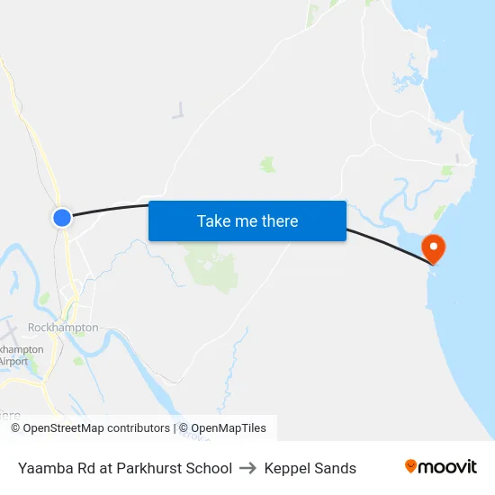 Yaamba Rd at Parkhurst School to Keppel Sands map