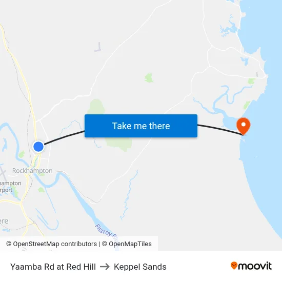 Yaamba Rd at Red Hill to Keppel Sands map