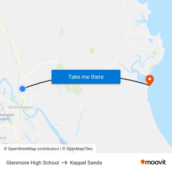 Glenmore High School to Keppel Sands map
