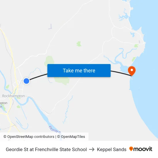 Geordie St at Frenchville State School to Keppel Sands map