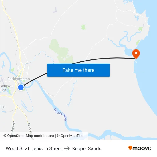 Wood St at Denison Street to Keppel Sands map