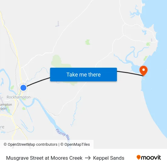 Musgrave Street at Moores Creek to Keppel Sands map