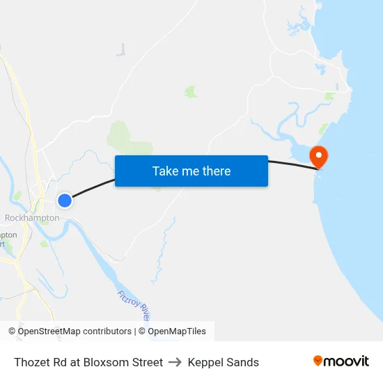 Thozet Rd at Bloxsom Street to Keppel Sands map