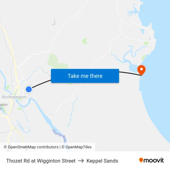 Thozet Rd at Wigginton Street to Keppel Sands map