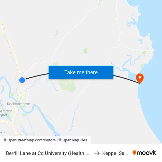 Berrill Lane at Cq University (Health Clinic) to Keppel Sands map