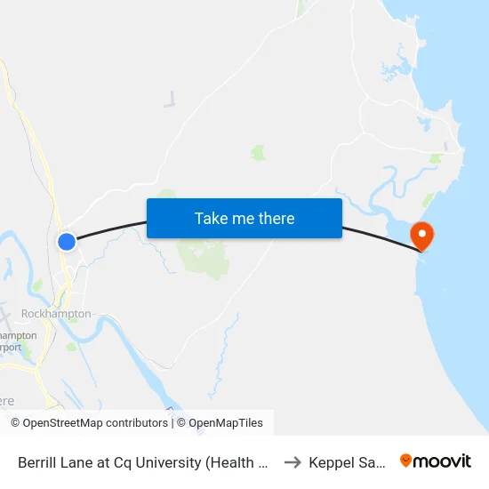 Berrill Lane at Cq University (Health Clinic) to Keppel Sands map