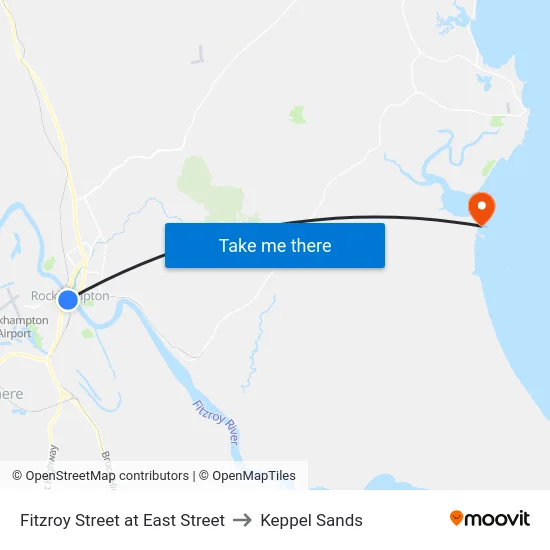 Fitzroy Street at East Street to Keppel Sands map