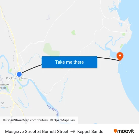 Musgrave Street at Burnett Street to Keppel Sands map
