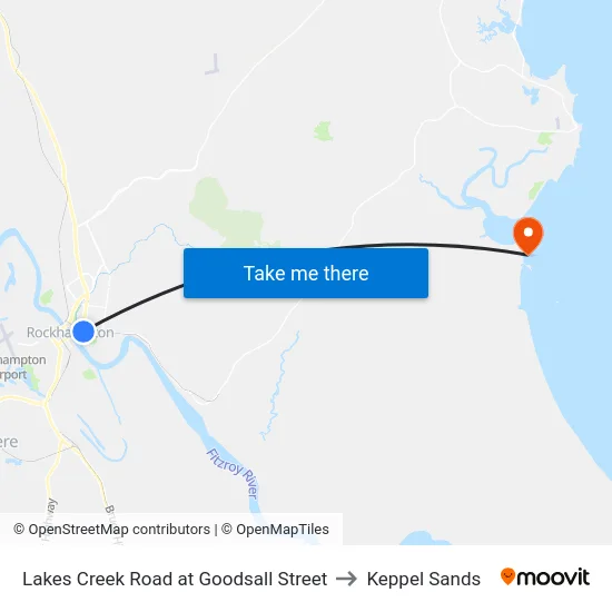 Lakes Creek Road at Goodsall Street to Keppel Sands map