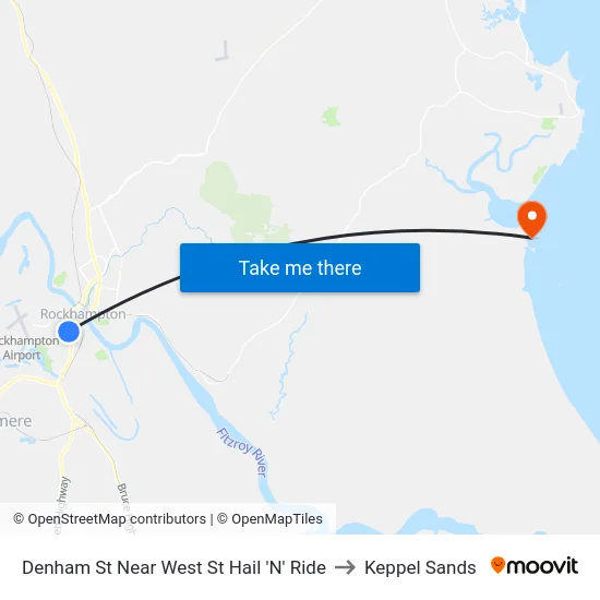 Denham St Near West St Hail 'N' Ride to Keppel Sands map
