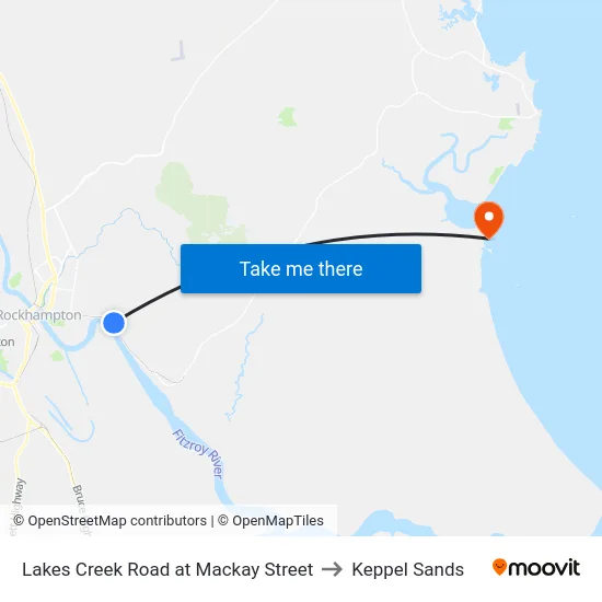 Lakes Creek Road at Mackay Street to Keppel Sands map