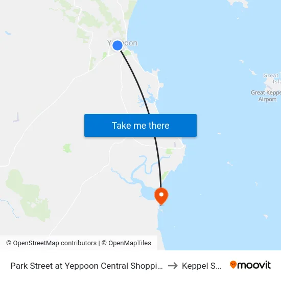 Park Street at Yeppoon Central Shopping Centre to Keppel Sands map