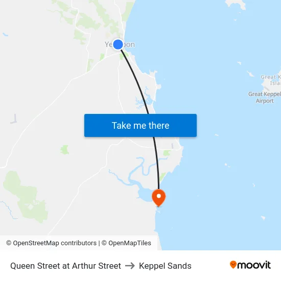 Queen Street at Arthur Street to Keppel Sands map
